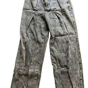 Men's Baggy Fit Acid Wash Gray Jeans